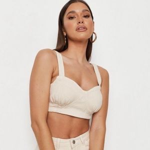 Missguided Petite denim bralet crop top / bralette